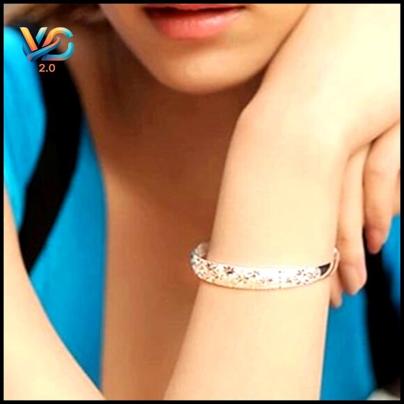 Sterling Silver Adjustable Bangle Bracelet Minimalist Stackable Jewelry - Picture 5 of 6